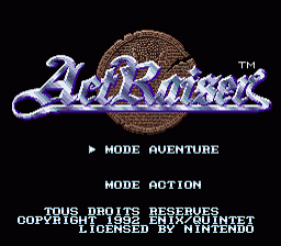Actraiser — écran titre