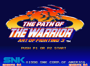 Art of Fighting 3 - The Path of the Warrior — écran titre