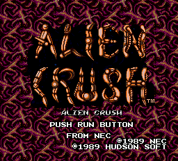 Alien Crush — écran titre