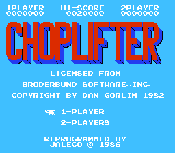 Choplifter — écran titre