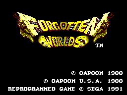 Forgotten Worlds — écran titre