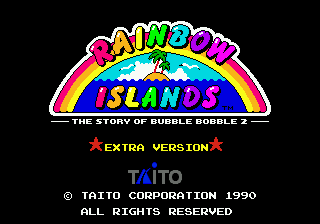 Rainbow Islands Extra — écran titre