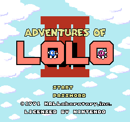 Adventures Of Lolo 3 — écran titre