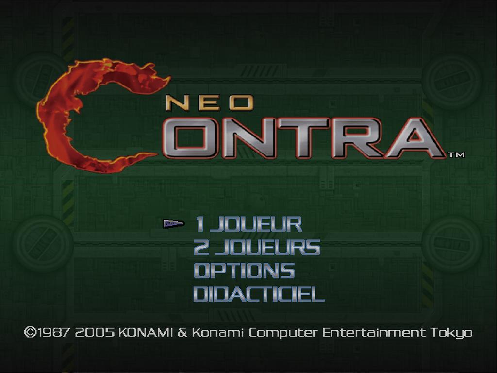 Neo Contra — écran titre