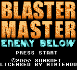 Blaster Master - Enemy Below — écran titre