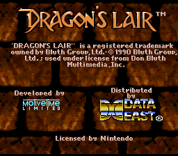 Dragon's Lair — écran titre