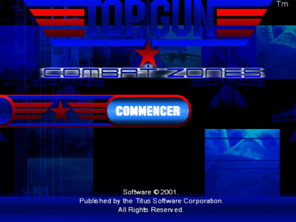Top Gun - Combat Zones — écran titre