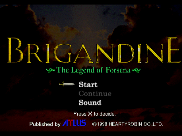 Brigandine - The Legend Of Forsena — écran titre