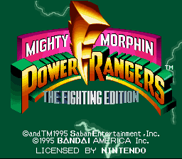 Mighty Morphin Power Rangers - The Fighting Edition — écran titre
