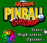 3d Ultra Pinball - Thrillride — écran titre
