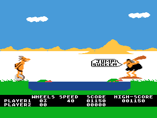 BC's Quest For Tires (Atari 8bit conversion) — screenshot