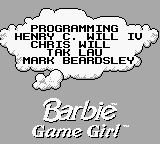 Barbie - Game Girl — écran titre