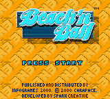Beach'n Ball — écran titre