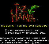 Taz-mania — écran titre