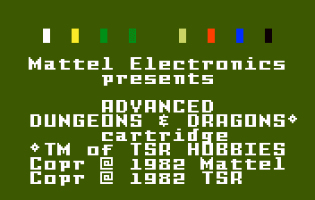 Advanced Dungeons And Dragons - Cloudy Mountain — écran titre