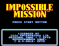 Impossible Mission — écran titre