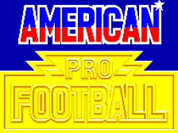 American Pro Football — écran titre