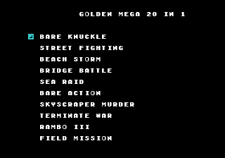 20 In 1 Golden Mega Game — écran titre