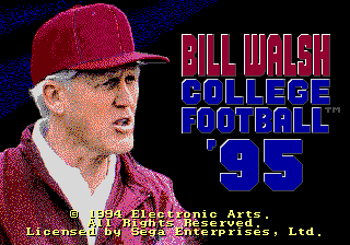 Bill Walsh College Football '95 — écran titre