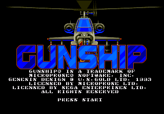 Gunship — écran titre