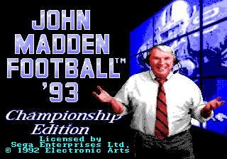 John Madden Football - Championship Edition — écran titre