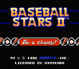 Baseball Stars 2 — écran titre