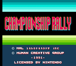 Championship Rally — écran titre