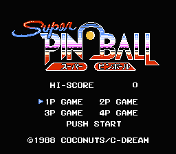 Super Pinball — écran titre