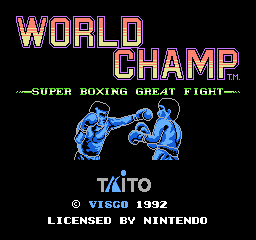 World Champ — écran titre