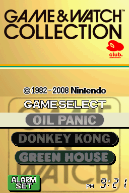 Game And Watch Collection — écran titre