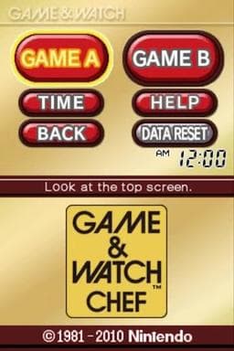 Game and Watch - Chef — écran titre