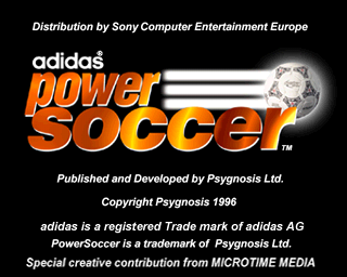 Adidas Power Soccer — écran titre