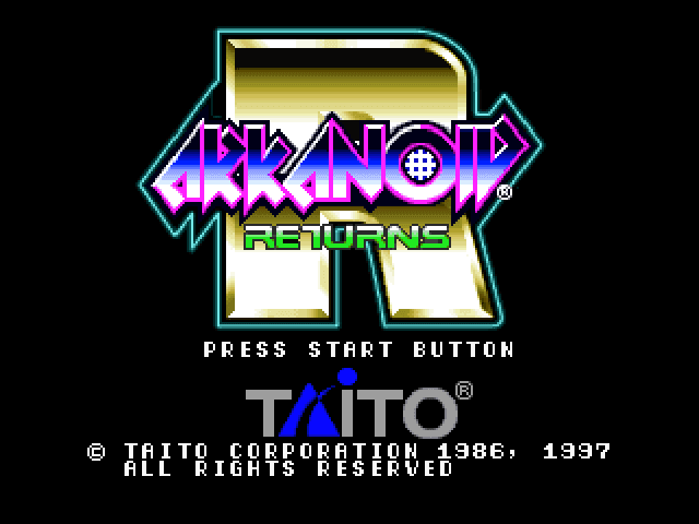 Arkanoid Returns — écran titre