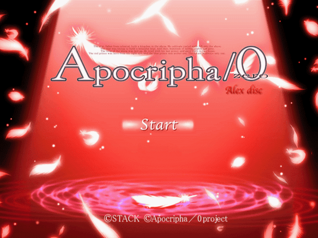 Apocripha-0 — écran titre