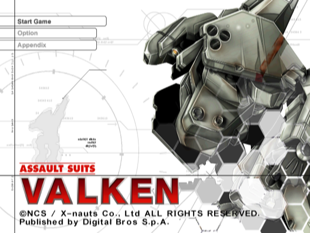 Assault Suits Valken — écran titre