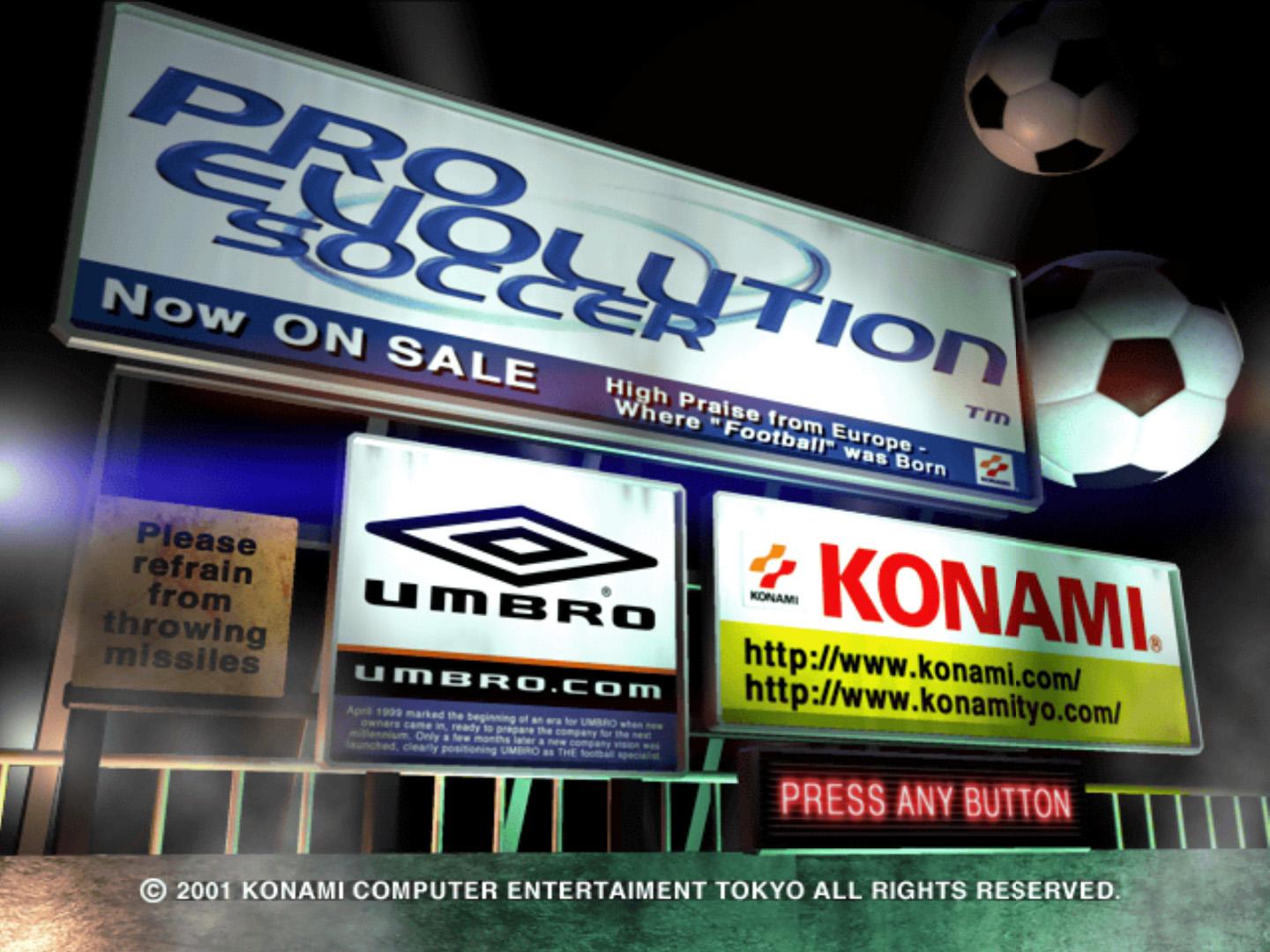 Pro Evolution Soccer — écran titre