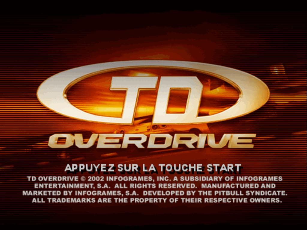 TD Overdrive - The Brotherhood of Speed — écran titre