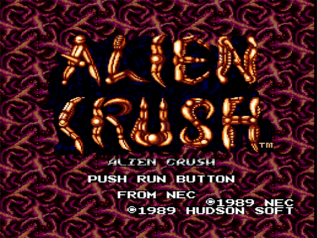 Alien Crush (TGX) — écran titre