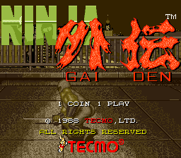 Ninja Gaiden (Arcade) — écran titre