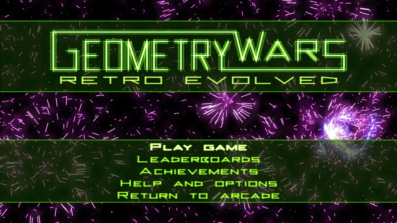 Geometry Wars - Retro Evolved — écran titre