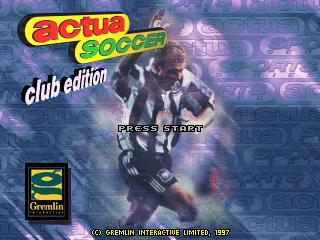 Actua Soccer - Club Edition — écran titre