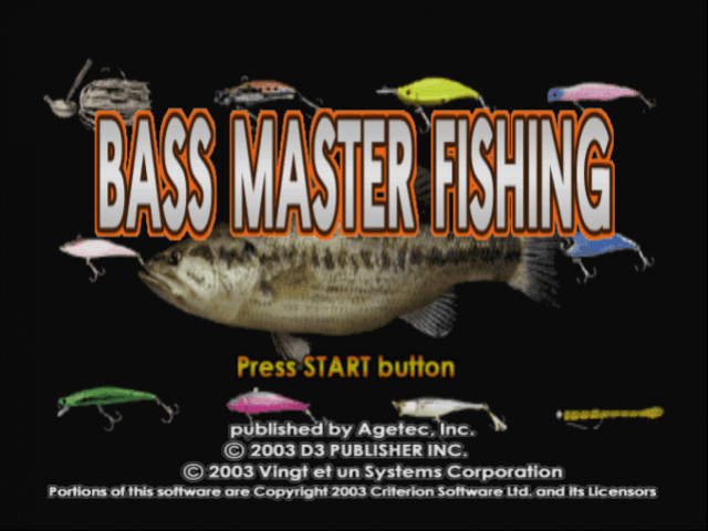 Bass Master Fishing — écran titre