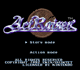 Actraiser (SNES) — écran titre