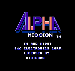 Alpha Mission — écran titre