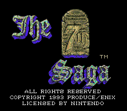 7th Saga, The — écran titre