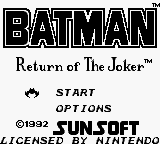 Batman - Return Of The Joker — écran titre
