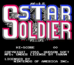 Star Soldier — écran titre